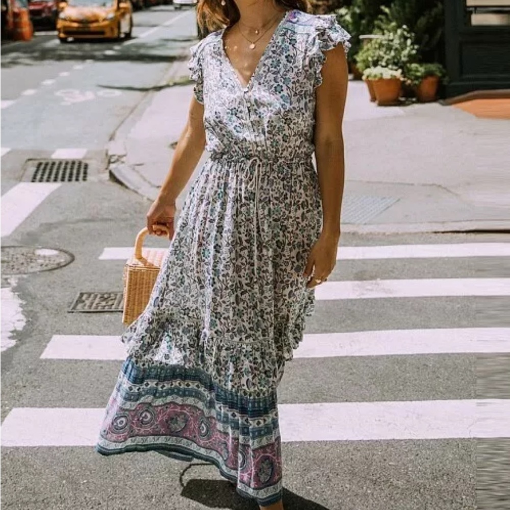 Spell Dahlia Midi Dusty Blue size Small